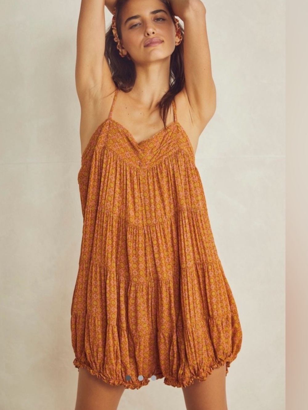 Intimately Free People Crush and Blush Playsuit Romper large orange pink